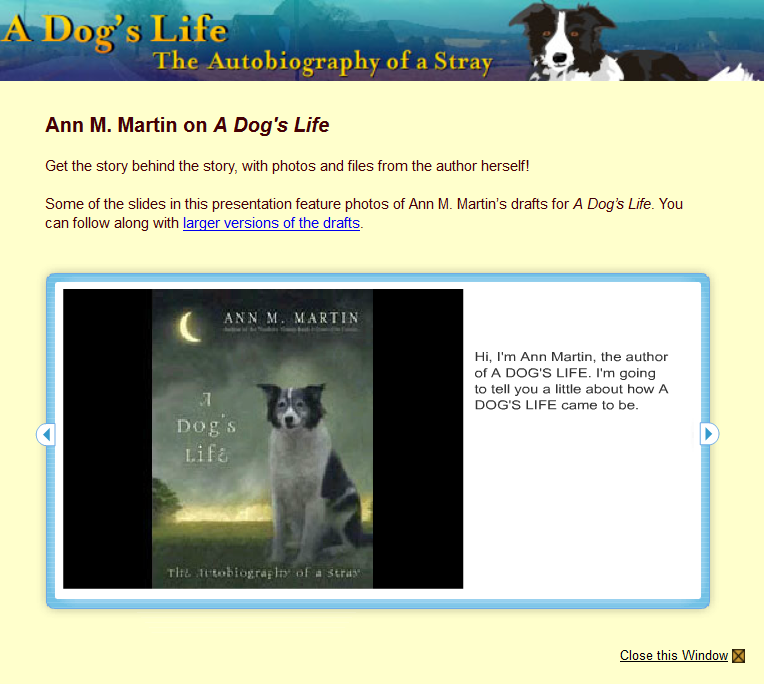 Ann M. Martin on A Dog's Life