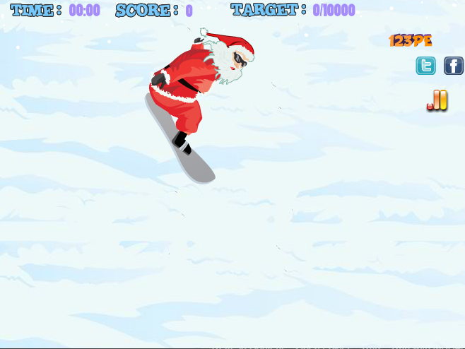 Snowboarding Santa