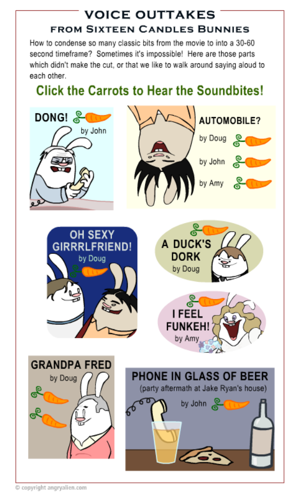 Voice Outtakes from Sixteen Candles Bunnies