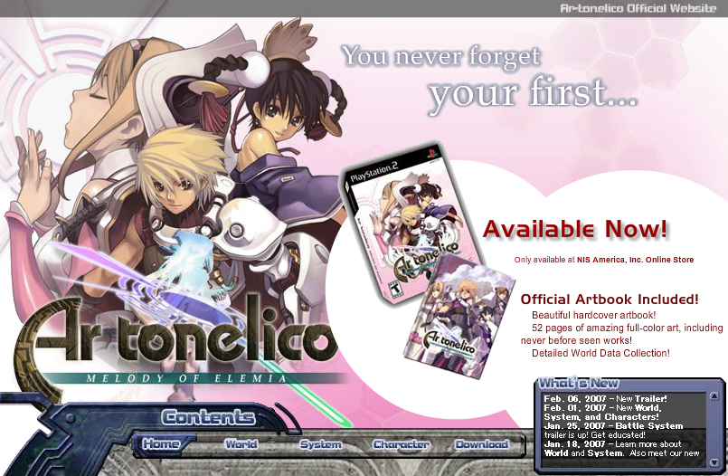 Ar tonelico: Melody of Elemia Microsite