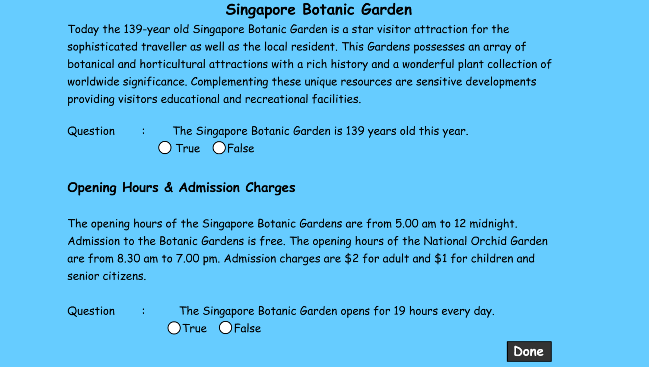 Asknlearn: Places of Interest (Singapore)