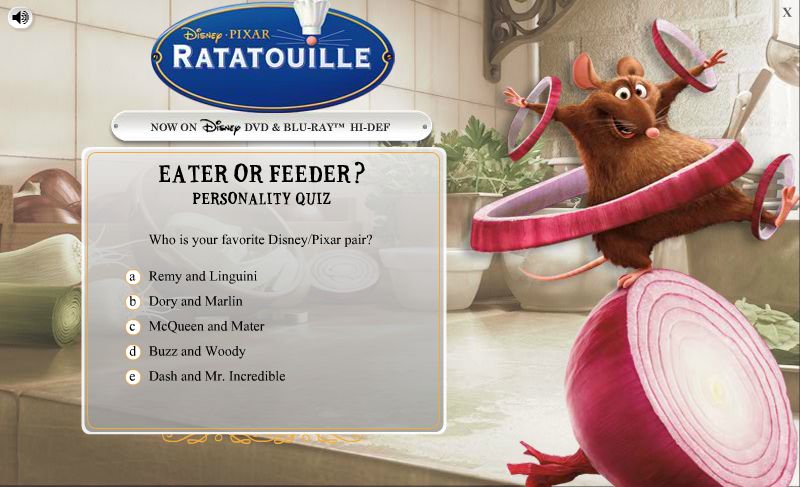 Ratatouille: Eater or Feeder? Personality Quiz