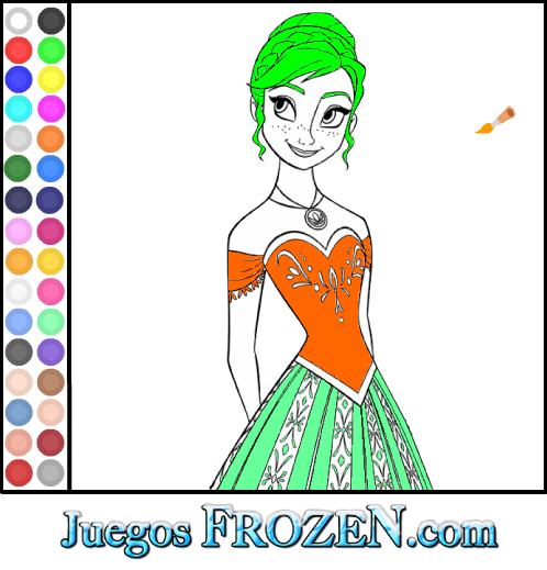 Colorear: Frozen Anna