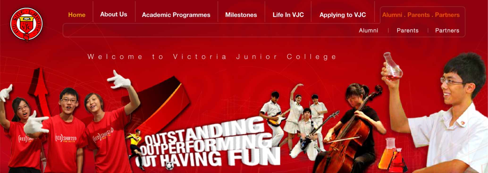 Victoria Junior College 2010 Website Welcome Banner (Singapore)