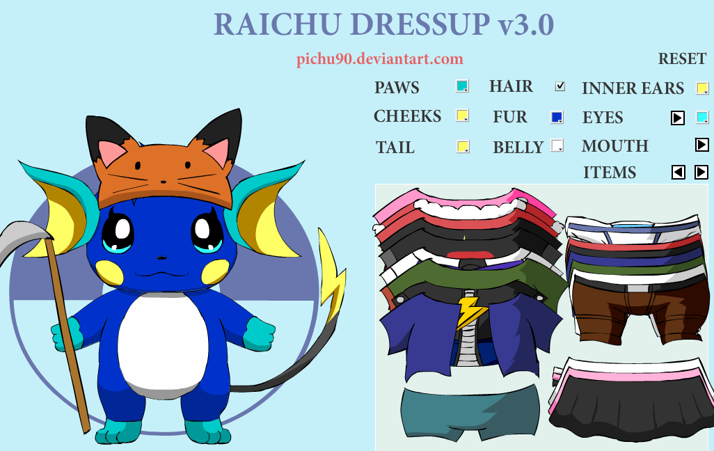 Raichu Dressup v3.0