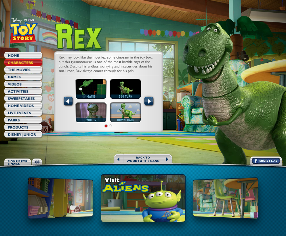 Toy Story Franchise Microsite