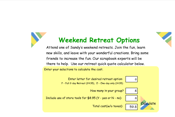 Weekend Retreat Options