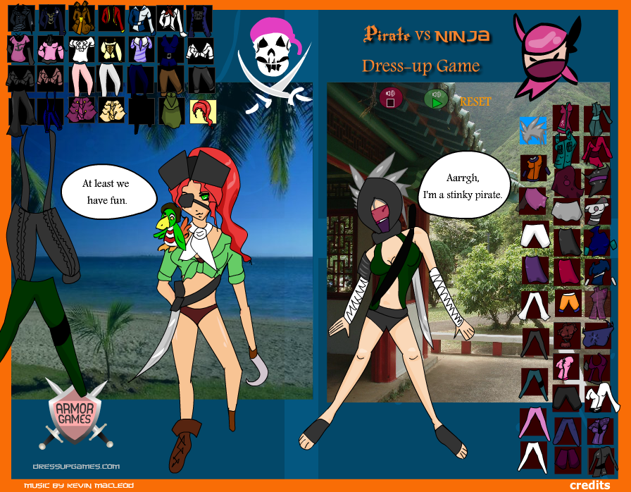 Ninja Versus Pirate Dressup Game