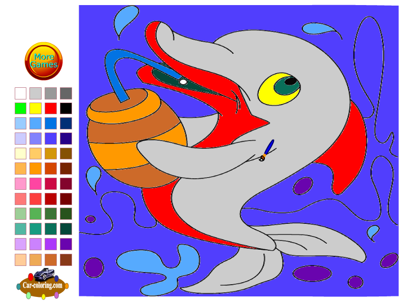 Prettily Dolphin Coloring