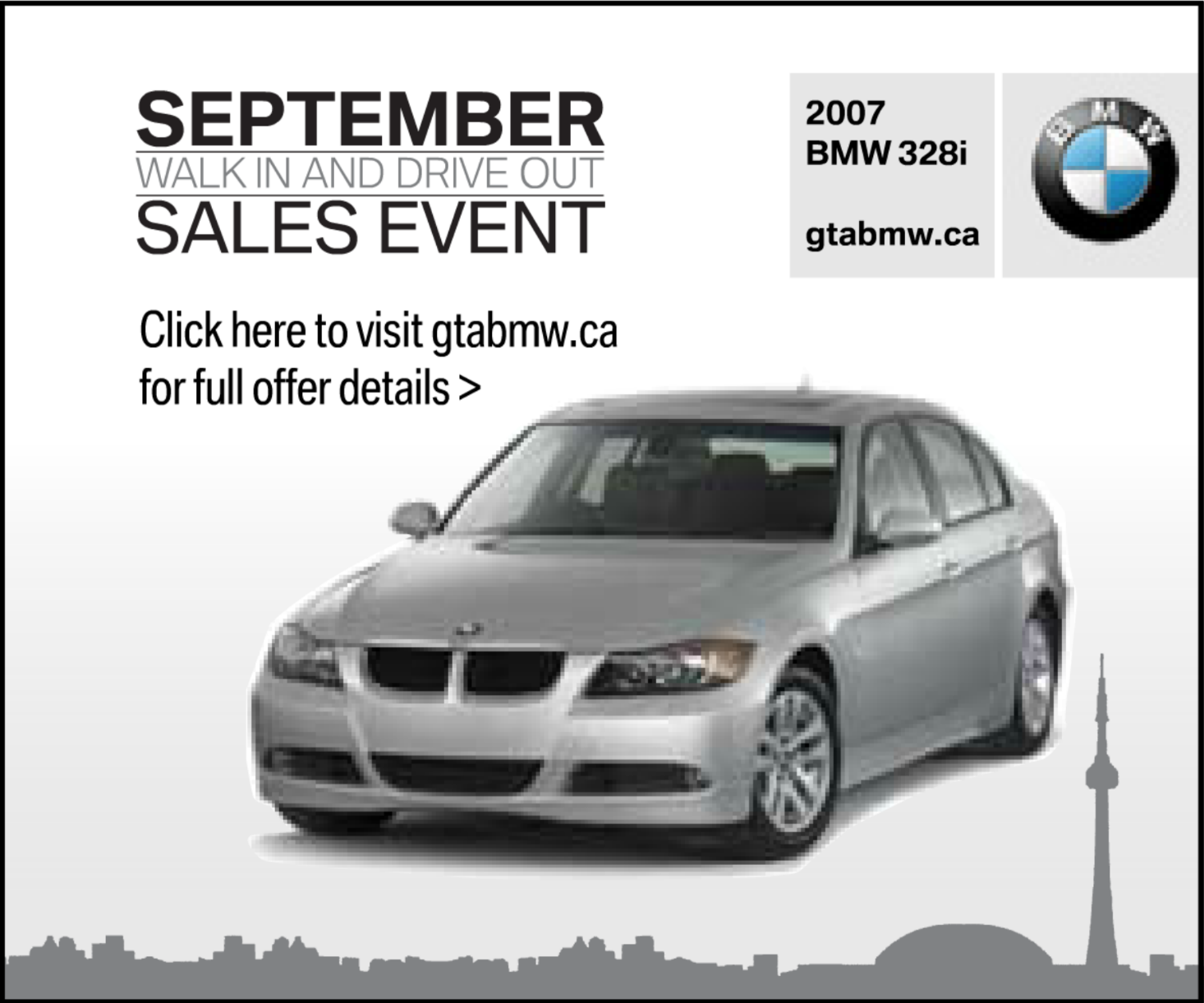 BMW 2007 328i "Immediate Delivery. Immediate Happiness" Banner Ad (Canada)