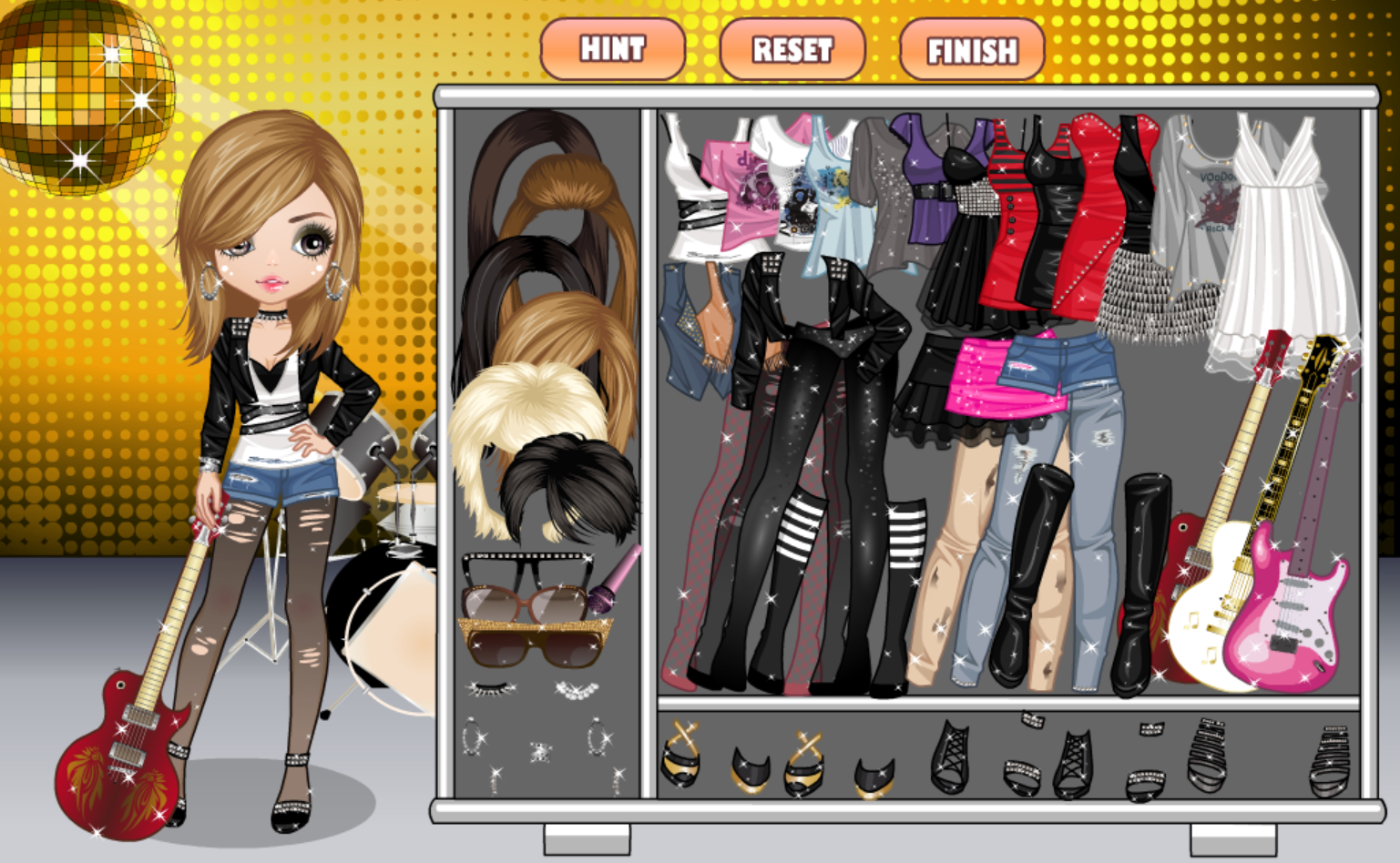 Rock 'N Roll Dress Up Game
