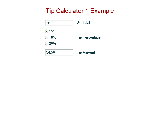 Tip Calculator 1 Example