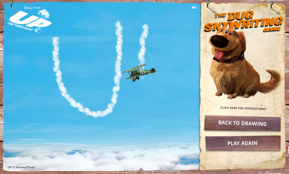 The Dug Skywriting Game