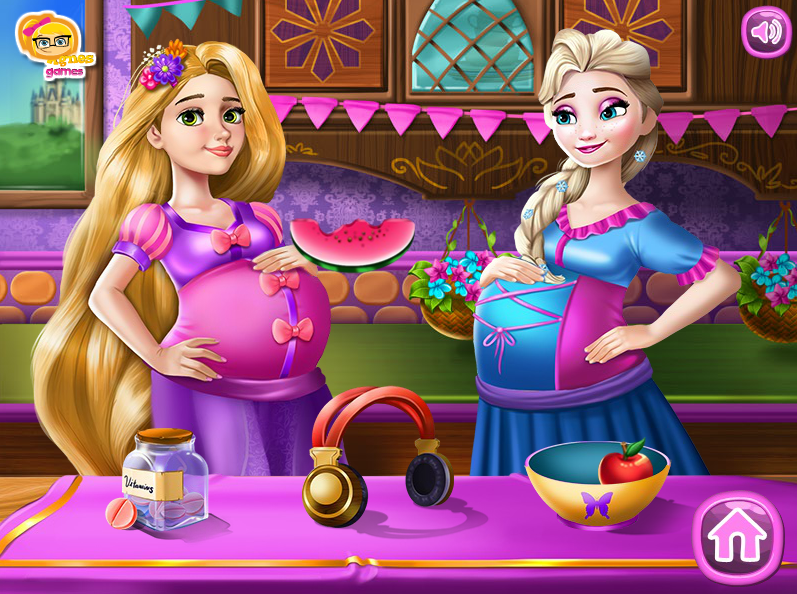 Elsa And Rapunzel Pregnant BFFs