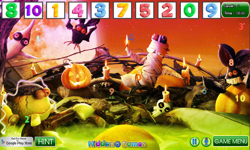 Fantasy Halloween Hidden Numbers