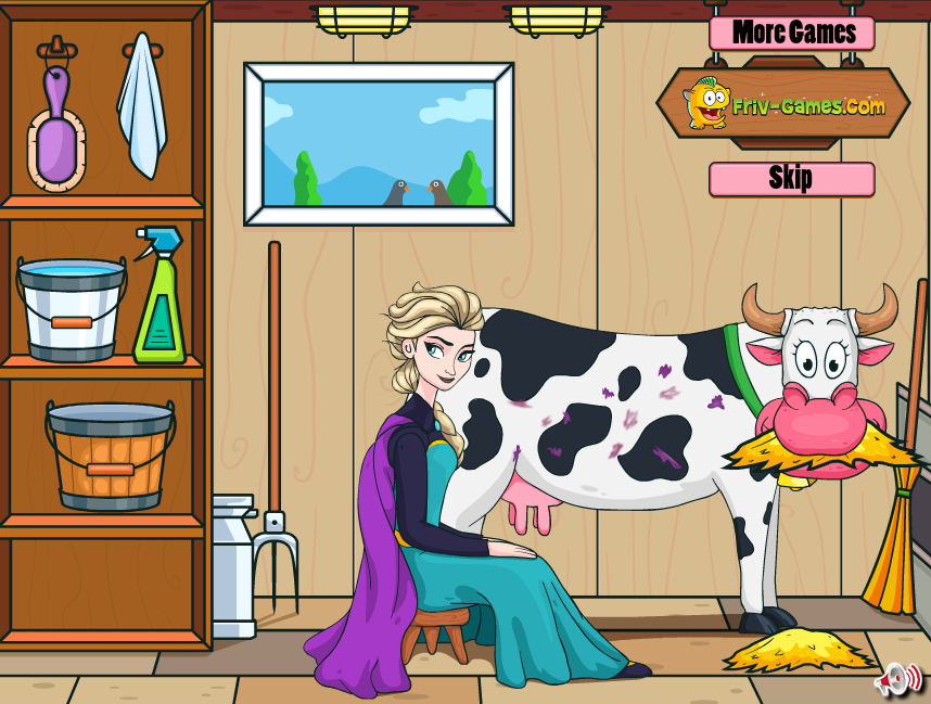 Elsa Milking Cow
