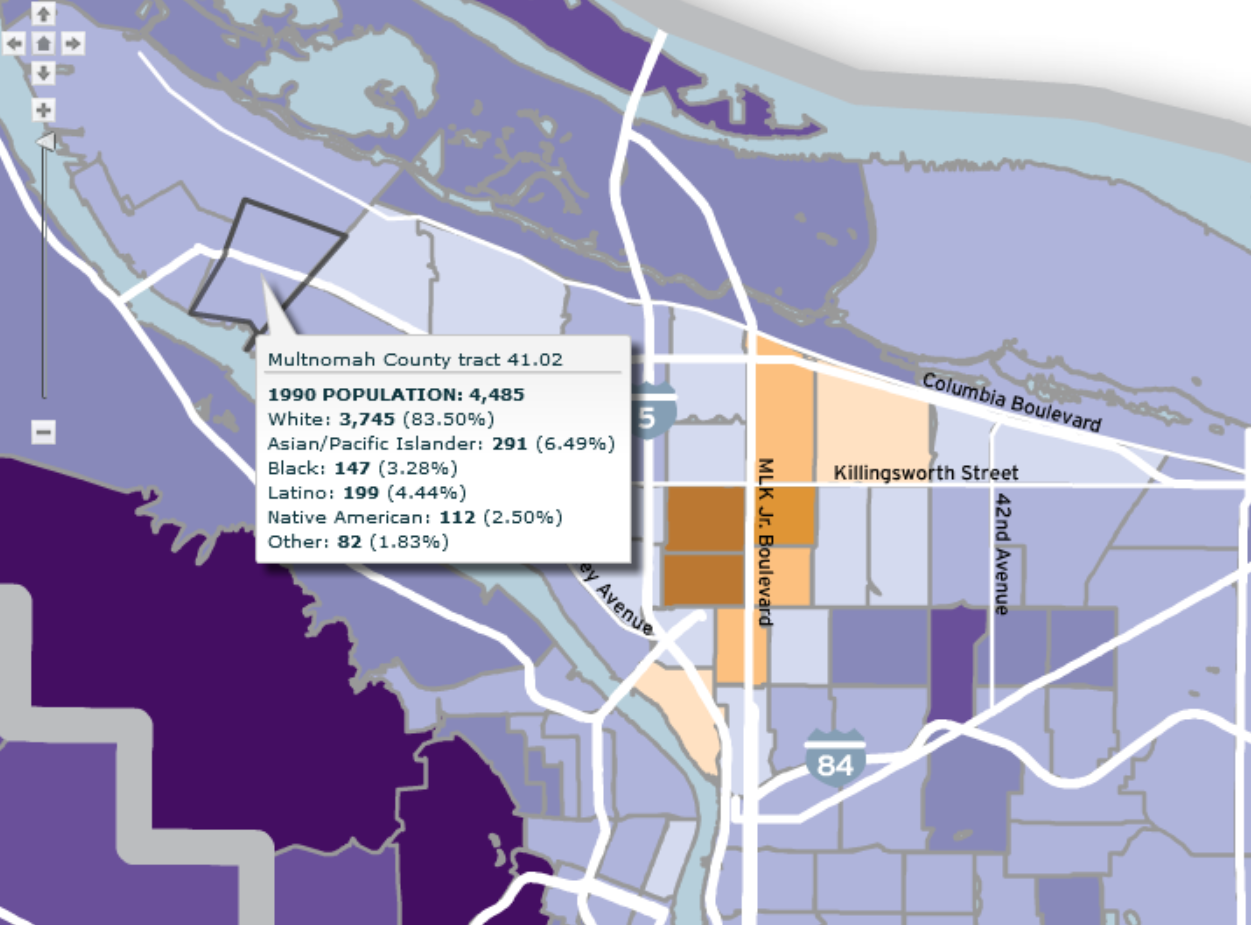 Portland’s central city gets whiter