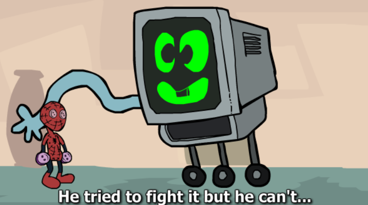 Lauren's Cartoon 7: Spiderman With The Button Eyes