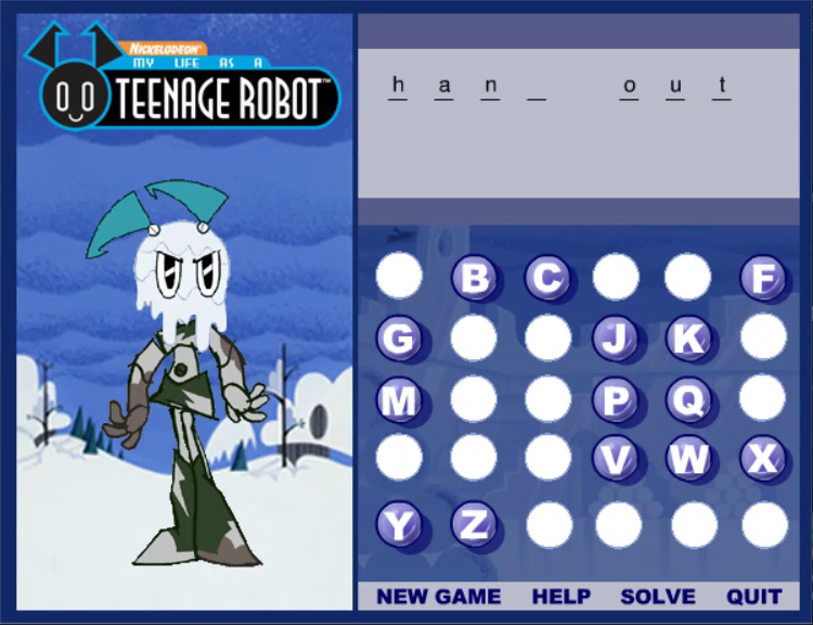 My Life As A Teenage Robot Hangman