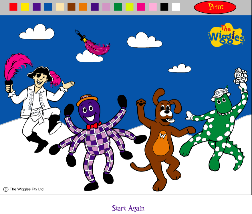 Colour-in Online The Wiggles’ Friends