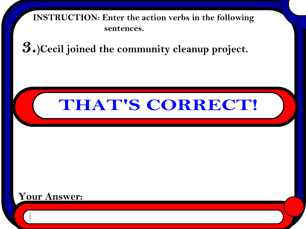 Borja-Quiz (Identifying Action Verbs)