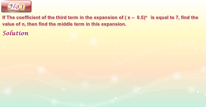 Supplementary Exercise on The binomial theorem. ( Part 1 )