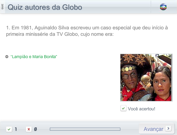 Quiz autores da Globo