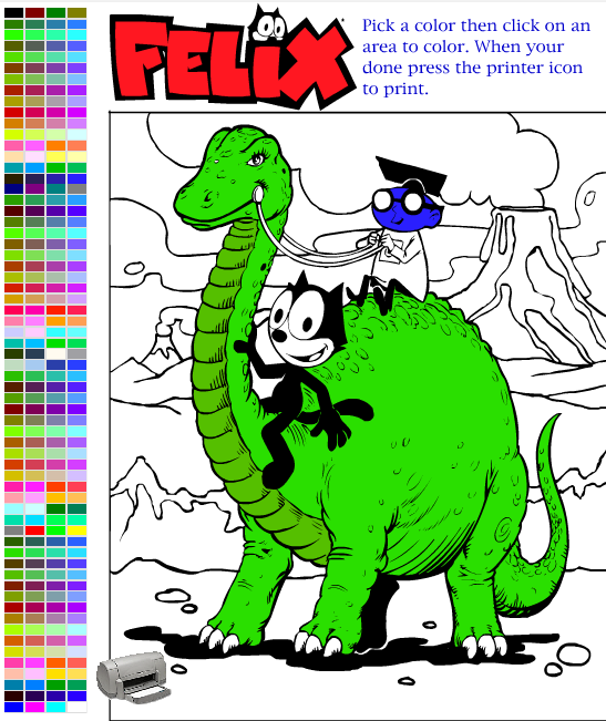 Felix the Cat Interactive Coloring Page 2
