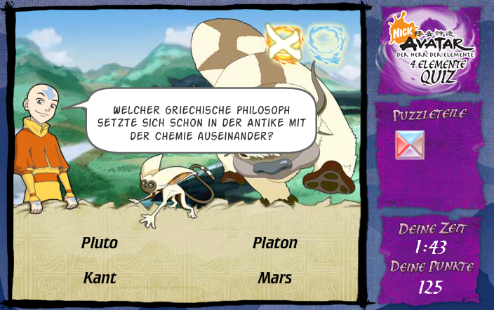 Avatar Der Herr Der Elemente: 4 Elemente Quiz