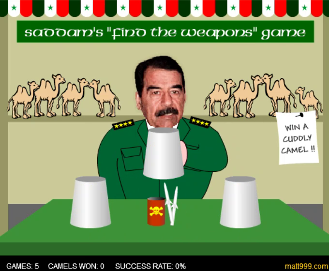 Saddam’s «Find The Weapons» Game