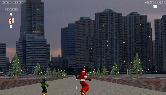 Skateboarding Santa