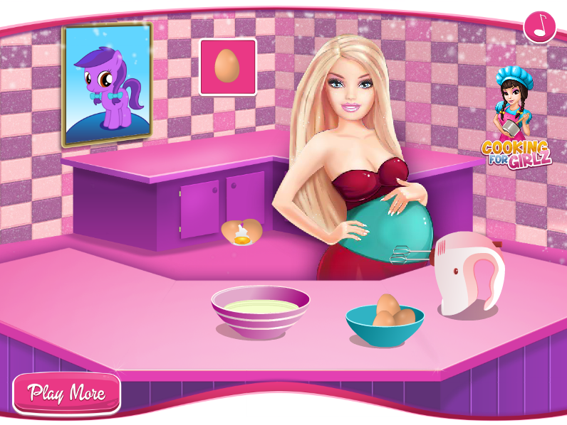 Pregnant Barbie Cooking Pony Cake