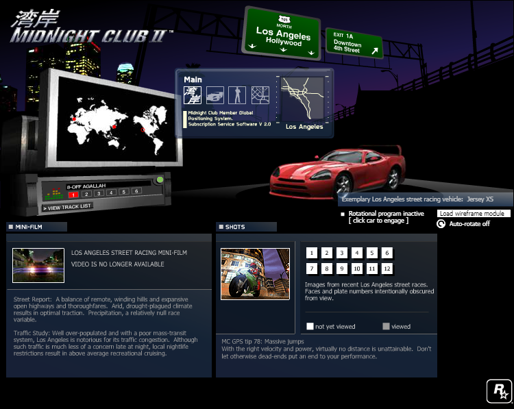 Midnight Club 2 Microsite