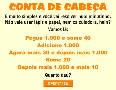 Conta de cabeça