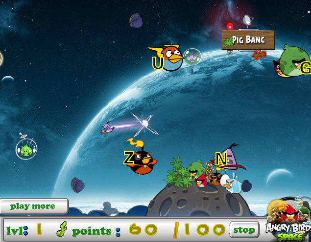 Angry Birds Space Typing