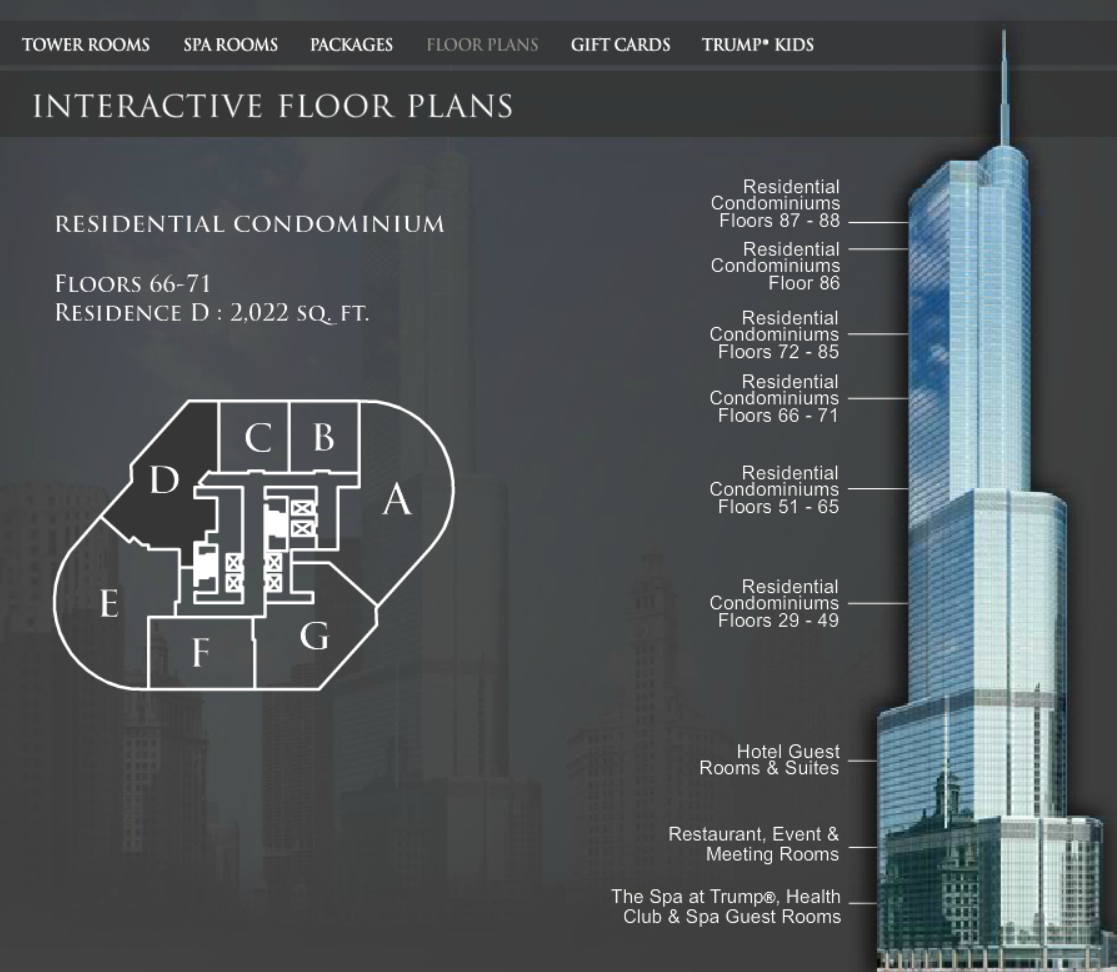 Trump International Hotel & Tower Chicago - Interactive Floor Plans