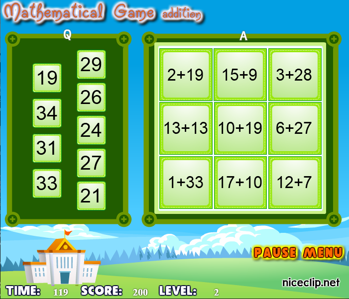 Mathematical Game addition