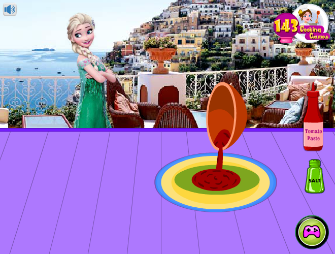 Elsa Cooking Italian Tomato Pie