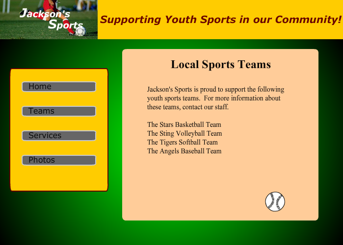 Jackson's Sports - Flash Web Site