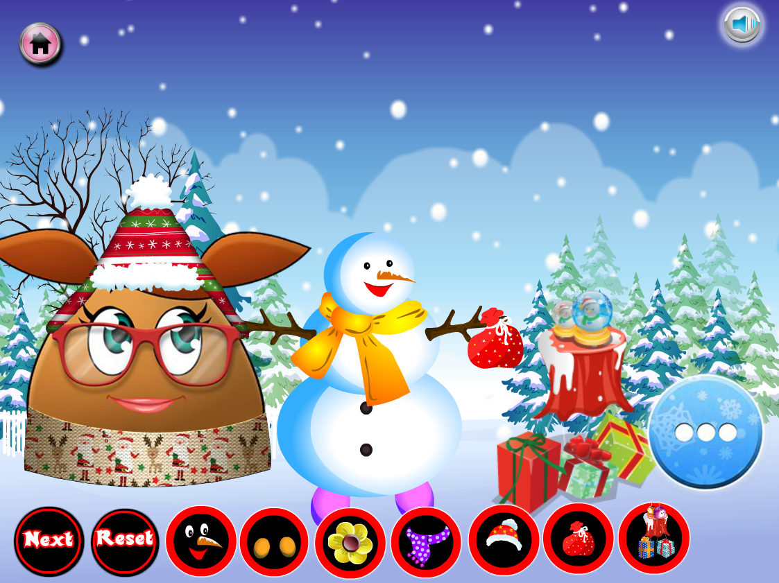 Pou Girl Buidling a Snowman