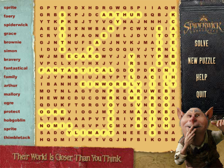 Thimblelack's Clues Wordsearch