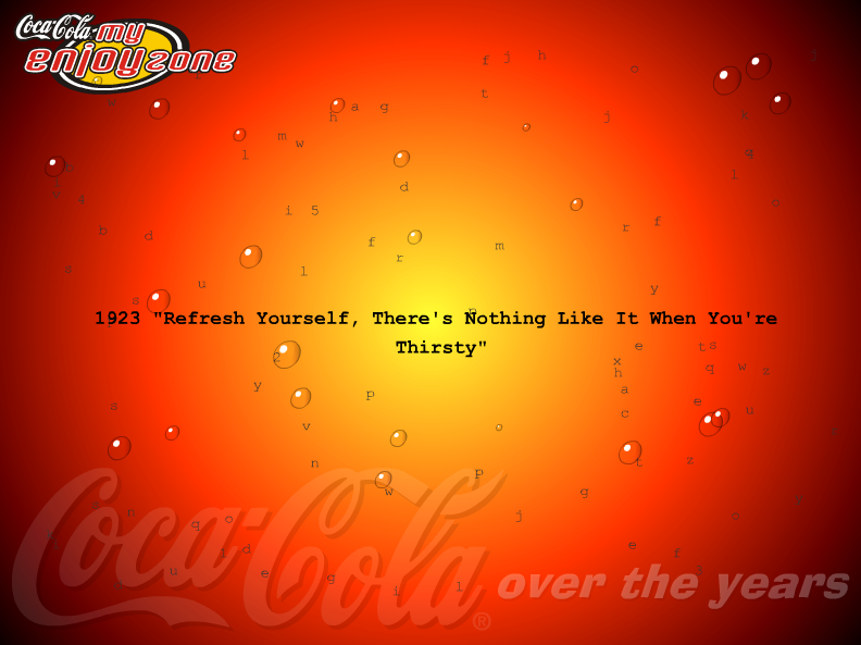 Coca-Cola My enjoy Zone Over The Years Screensaver