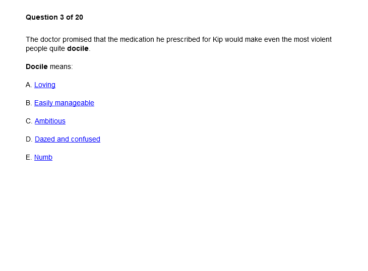 Sat Prep. Vocabulary in Context