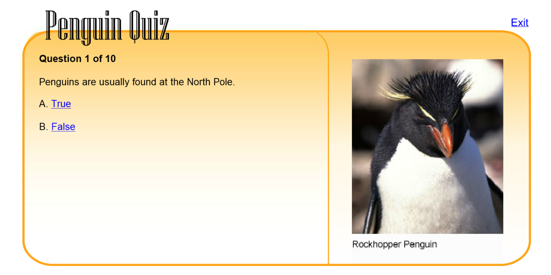 Penguin Quiz