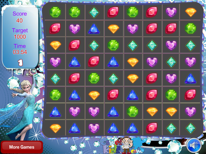 Frozen Elsa Jewel Match