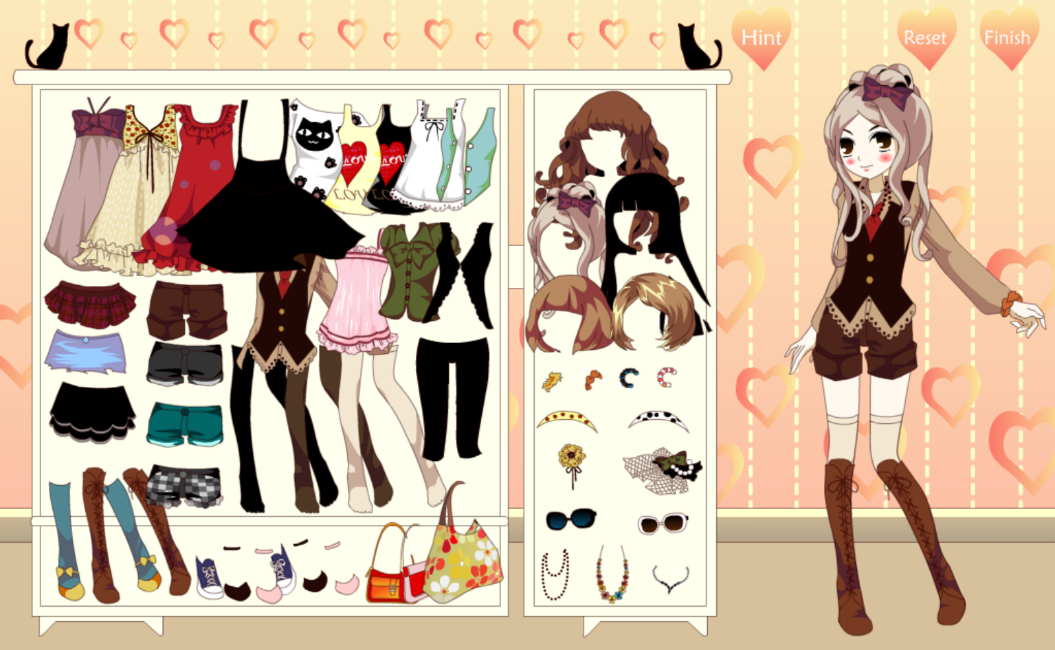 Vintage School Girl Dress Up Game