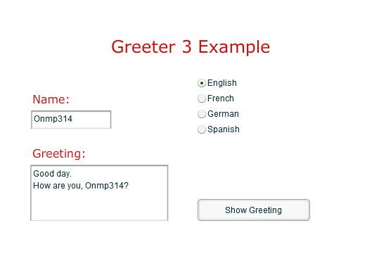 Greeter 3 Example