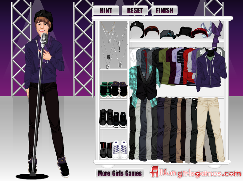 Justin Bieber In Concert Dress Up Game