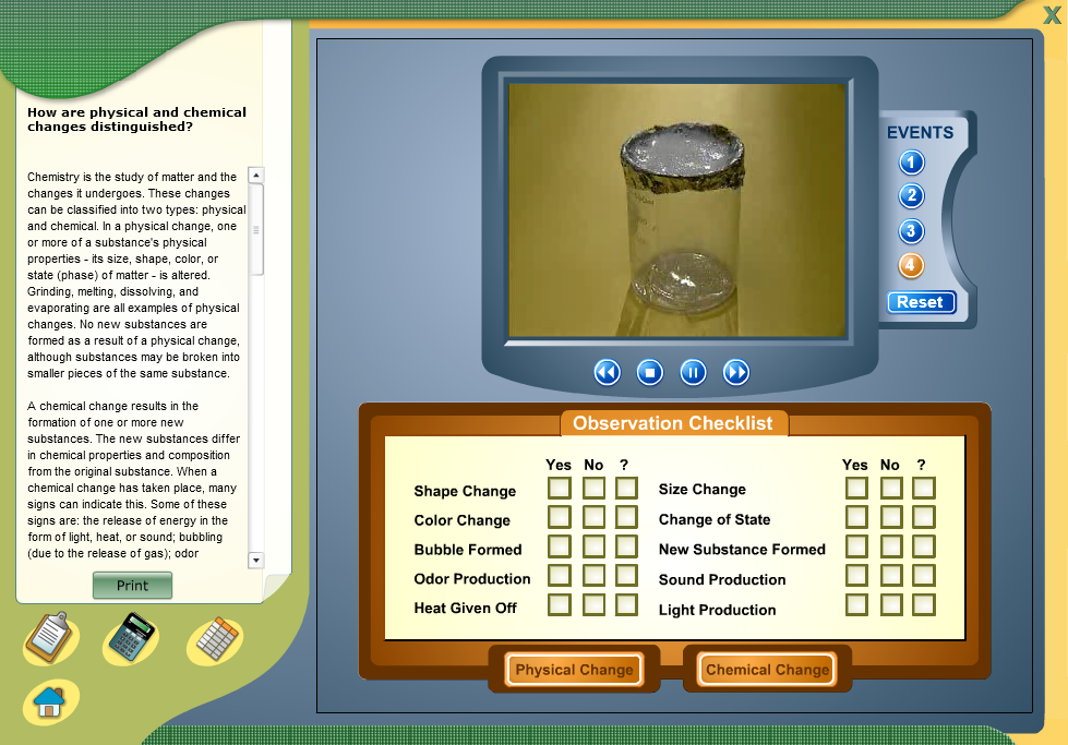 How are physical and chemical changes distinguished?