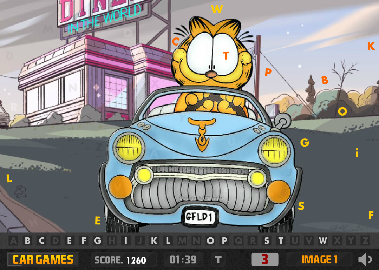 Garfield Car Hidden Letters